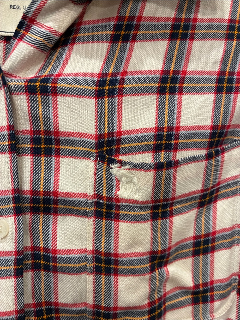 Abercrombie & Fitch Dark Blue Plaid Button Up Fall Top - Picture 5 of 7